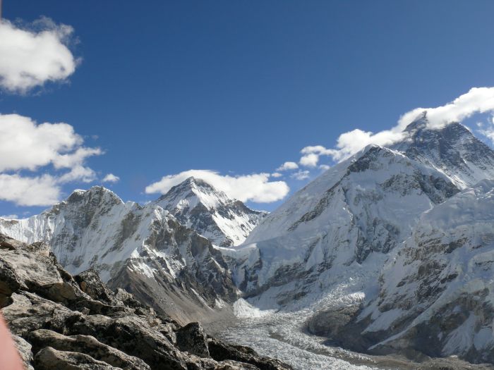Панорама высоких Гималаев - Эверест и вид на ледник Кхумбу